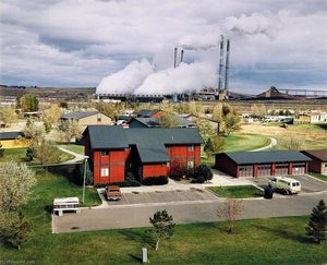 View From First Baptist Church Of Colstrip Company Houses And Power Plant. October, 1984, From The Series Colstip, Montana 1982 1985 — David T Hanson