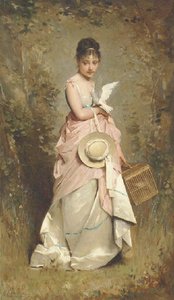 A Young Girl With A Dove — Charles Chaplin