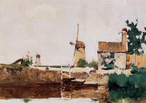 Windmills, Dordrecht — John Henry Twachtman