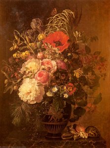 A Still Life With Flowers In A Greek Vase — Johan Laurentz Jensen