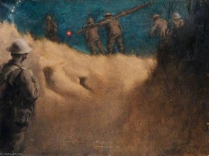 A Royal Army Medical Corps Squad With Infantry Night At Nurlu, October 1918 — Haydn Reynolds Mackey