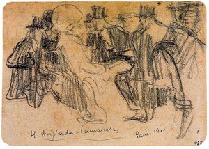 Group Of Gentlemen And A Lady — Hermen Anglada Camarasa