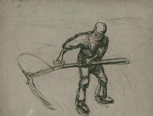 Study For 'the Old Reaper' — Sir George Clausen