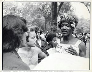 Marsha P. Johnson At The Christopher Street Liberation Day March, 1974 — Leonard Fink
