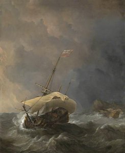 An English Ship In A Gale Trying To Claw Off A Lee Shore — Willem Van De Velde The Younger