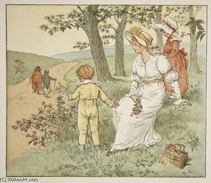 Walking To Mousey's Hall — Randolph Caldecott