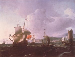 Marine, Un Phare Sur Le Cote — Ludolf Backhuysen I