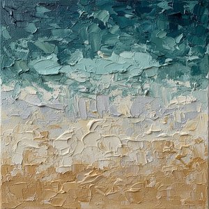 Stratified Echoes Of Ochre And Teal In Sculptural Impasto Relief — David Moreau