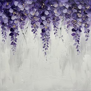 Cascading Nocturne: A Sculptural Symphony Of Deep Violet Petals And Gilded Accents — Laurent Fontaine, Organic Modern Art (nature + Minimal Fusion)