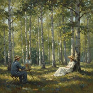 Luminous Reverie: A Study In Dappled Light And Grace — Marc Duvallier, Impressionism