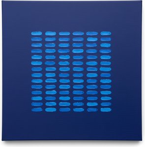 Monolithic Blue Symmetry: A Meditative Study In Cobalt Impasto And Geometric Serenity — David Moreau, Contemporary Abstraction