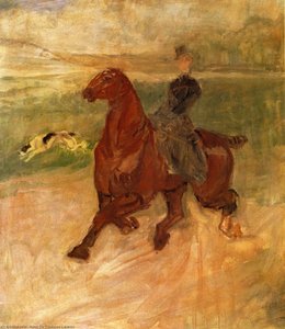 Reiterin Und Hund — Comte Henri Marie Raymond De Toulouse-lautrec-monfa, Impressionismus
