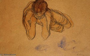 Nude Woman Lying Face — André Masson