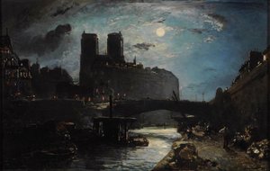 Notre Dame De Paris (titre Attribué) Notre Dame Au Clair De Lune (autre Titre) — Johan Barthold Jongkind