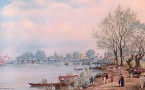 The Finish Of The Boat Race At Mortlake, London — James Pollard