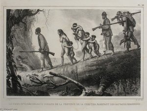 Soldados Indios Que Escoltaban La Provincia De Curitiba Salvaje — Jean-baptiste Debret