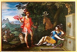 Tancrède et Clorinde à la fontaine