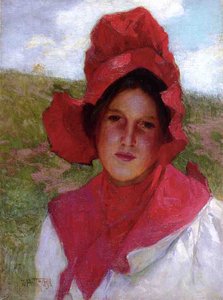 Girl In A Red Bonnet — Edward Henry Potthast