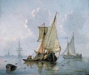 Shipping In A Calm Sea — George Willem Opdenhoff