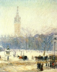 Madison Square - Snowstorm — Frederick Childe Hassam