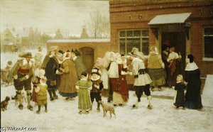 New Years Day - New Amsterdam — George Henry Boughton