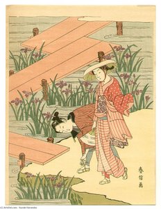 Iris Garden — Suzuki Harunobu, Ukiyo-e