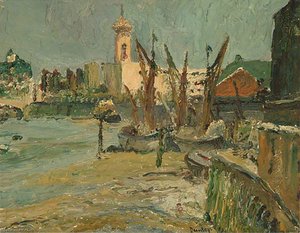 The Thames At Lambeth, London — Ronald Ossory Dunlop, Impressionism
