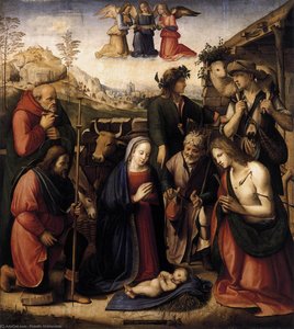 Adoración De Los Pastores — Michele Di Ridolfo Del Ghirlandaio, Alto Renacimiento