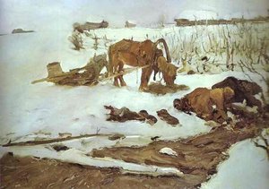 Rinsing Linen. On The River — Valentin Alexandrovich Serov