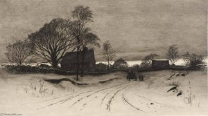 (rural Winter Scene) — Charles Frederick William Mielatz