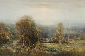 Landscape With Thatched Cottages — Thomas Bromley Blacklock
