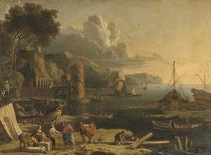 Mediterranean Port Scene — Adrien Manglard