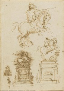 Estudios Para El Monumento Trivulzio — Leonardo Da Vinci, High Renaissance