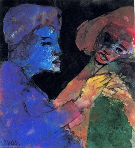 Flirting (blue-violet And Green) — Emile Nolde