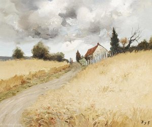 A Couple On A Country Lane — Marcel Dyf