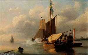 A Vessel Firing A Salute — Nicolaas Johannes Roosenboom