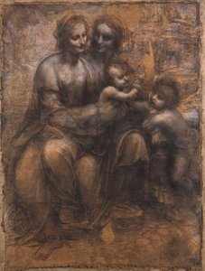 Die Jungfrau Mit Dem Kind Mit St. Anna Und Dem Jungen Johannes — Leonardo Da Vinci