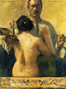 Self-portrait With Model — Lovis Corinth