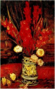Vase With Red Gladioli2 — Vincent Willem Van Gogh, Post-impressionism