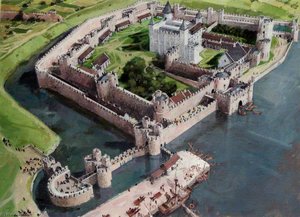 Artist's Impression Of The Tower Of London Site, 1300 — Ivan Lapper, Contemporary Realism