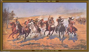 The Flight Towards The Wood — Frederic Remington