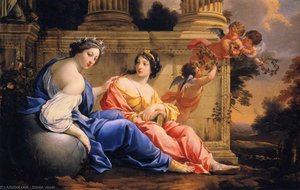 Las Musas Urania Y Calíope — Simón Vouet