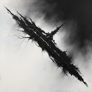 Monolithic Fracture In Charcoal And Light: A Singular Study Of Eternal Tension — Laurent Vionnet