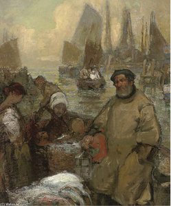 The Fish Market, On The Quayside — Dudley Hardy
