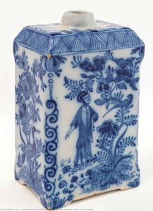 Dutch Delft Porceleyne Claeuw tea caddy