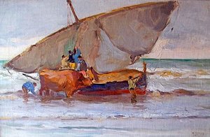 Lowering The Sail, (painting) — Mathias Joseph Alten