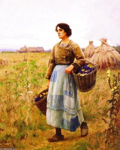 Girl With Grape Baskets — Charles Sprague Pearce, Realism