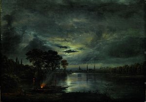 Dresden In The Moonlight — Johan Christian Claussen Dahl
