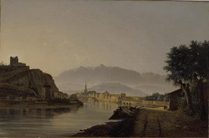 Vue de Grenoble, vue prise du quai de la Graille