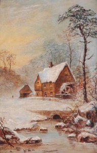 Snow Scene With Watermill — Frank Taylor